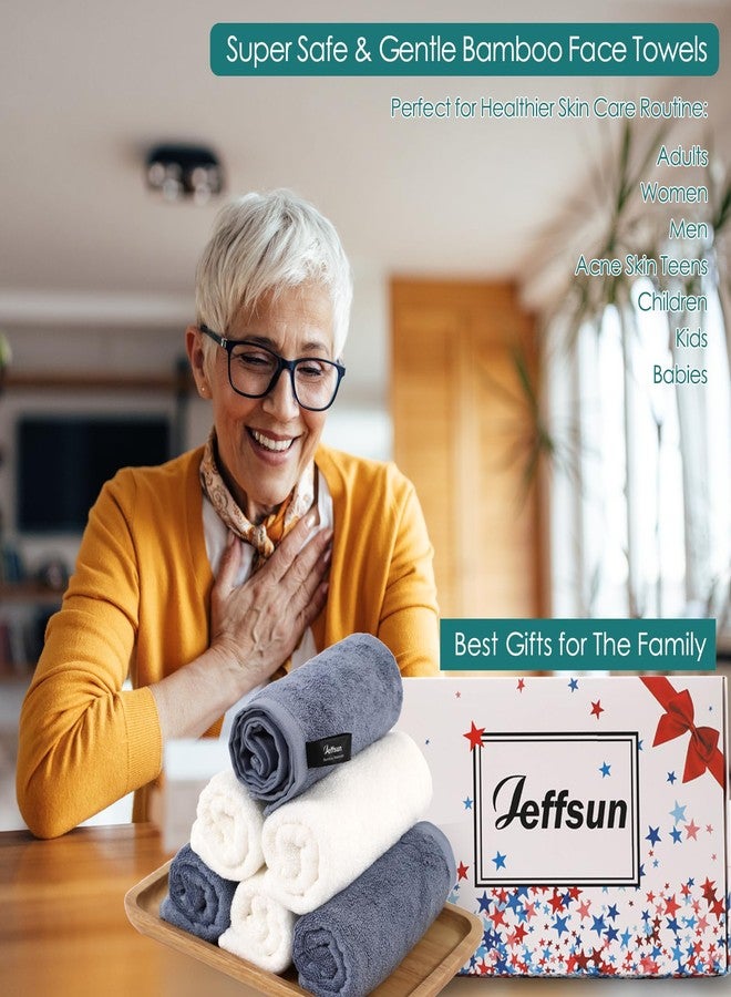 JEFFSUN Wash Cloths 6 Pack, Super Soft and Gentle Face Towel on Sensitive Skin, Reusable Makeup Remover Eraser, 13x13 inch Large Washcloths for Face and Body, Easy to Clean Slate Blue Facial Cleaning Cloths - Image 4